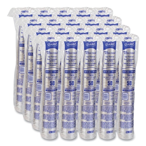 Cups and Lids | Dart TN20 Ultra Clear 20 oz. PET Cold Cups (20/Carton) image number 0
