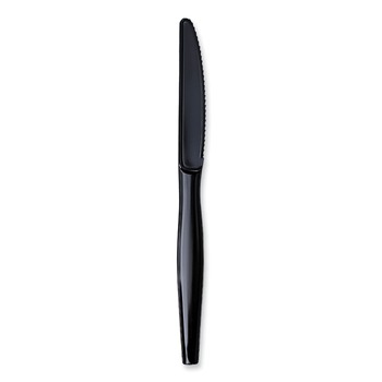 TABLETOP AND SERVEWARE | Boardwalk BWKKNIHWPSBIW Heavyweight Wrapped Polystyrene Knife - Black (1000/Carton)