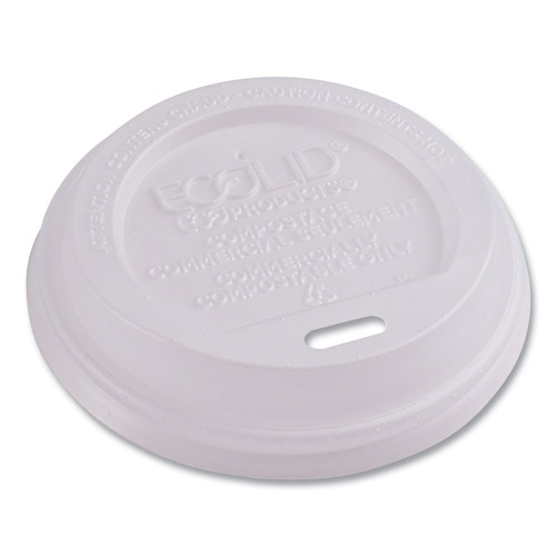 Just Launched | Eco-Products EP-ECOLID-8 EcoLid PLA Renewable/Compostable 8 oz Hot Cup Lids - White (800/Carton) image number 0