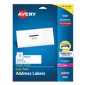 Office Jansan | Avery 05262 1.33 in. x 4 in. Easy Peel Address Labels with Sure Feed Technology for Laser Printers - White (14/Sheet, 25 Sheets/Pack) image number 0