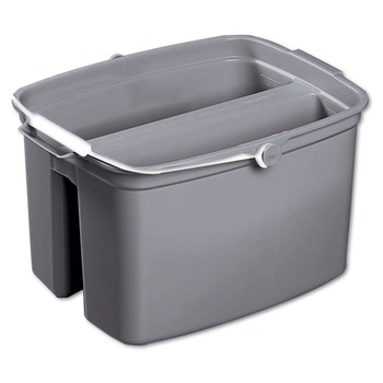 Rubbermaid Commercial 17 qt. Plastic Double Utility Pail - Gray