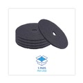 Cleaning & Janitorial Accessories | Boardwalk BWK4020BLA 20 in. Diameter Stripping Floor Pads - Black (5/Carton) image number 3