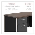 Office & Office Supplies | Alera ALESD6024BM 60 in. x 24 in. x 29.5 in. Double Pedestal Steel Credenza - Mocha/Black image number 7