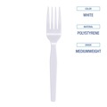 Cutlery | Boardwalk BWK FORKMWPS Mediumweight Polystyrene Fork - White (1000/Carton) image number 5