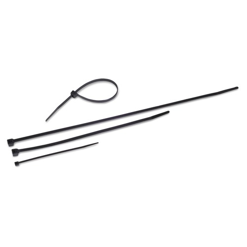 Office Jansan | Tatco 22700 50 lbs. 11 in. x 0.19 in. Nylon Cable Ties - Black (500/Pack) image number 0