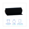 Trash & Waste Bins | Boardwalk K7663WKK 60 Gallon 2.7 mil 38 in. x 63 in. Industrial Drum Liners Rolls - Black (50/Carton) image number 4