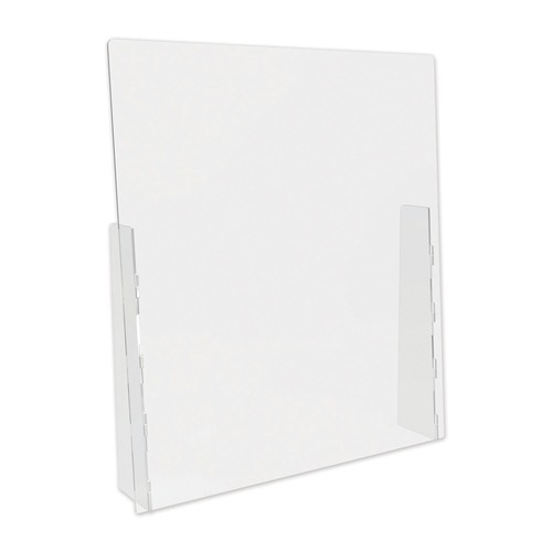 Desk Accessories & Office Organizers | Deflecto PBCTA3136F 31.75 in. x 6 in. x 36 in. Acrylic Counter Top Barrier with Full Shield - Clear (2/Carton) image number 0