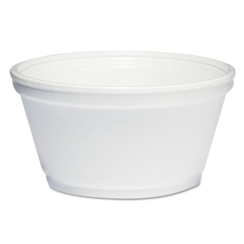 TABLETOP AND SERVEWARE | Dart 8SJ20 8 oz. Extra Squat Foam Container - White (50 Packs/Carton)