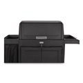 Cleaning Carts | Rubbermaid Commercial 2202587 24.4 in. x 62.4 in. x 56.9 in. 4-Shelf Housekeeping Cart with Hood and Doors - Black image number 3