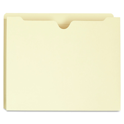 Office Jansan | Universal UNV73700 Deluxe Reinforced Straight Tab File Jackets with 2 in. Expansion - Letter Size, Manila (50/Box) image number 0