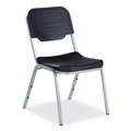Office Jansan | Iceberg 64117 17.5 in. Seat Height Rough n Ready Stack Chair Supports Up to 500 lbs. - Charcoal Seat, Charcoal Back, Silver Base (4/Carton) image number 1