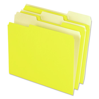 Pendaflex 4210 1/3 YEL 1/3 Cut Tab Letter Size Interior File Folders - Yellow (100/Box)