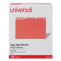Office Jansan | Universal UNV12303 1/3-Cut Assorted Tab Interior File Folders - Letter Size, Red (100/Box) image number 0