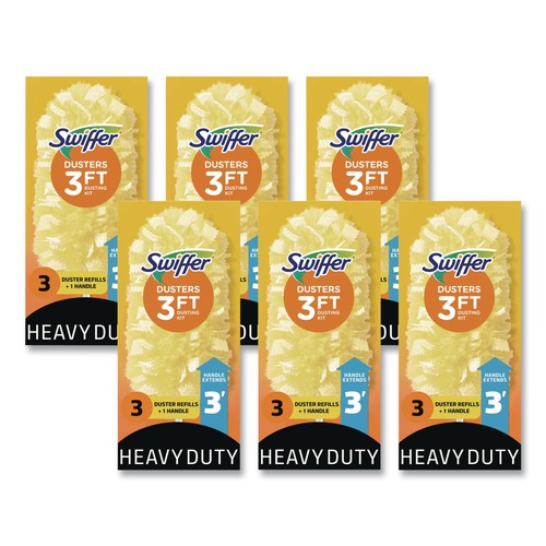 Cleaning & Janitorial Supplies | Swiffer 80874967 Heavy Duty Dusters with 3 ft. Extendable Handle (6/Carton) image number 0