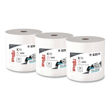 WypAll X70 Wipers In A Bucket 13 in. x 10 in. Wipe Refills - White (220/Roll, 3 Rolls/Carton)