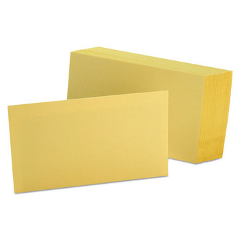 Oxford 3 in. x 5 in. Unruled Index Cards - Canary (100/Pack)