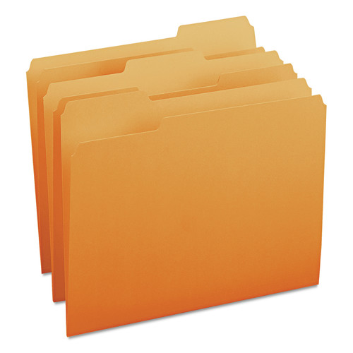 Office Jansan | Smead 12543 Colored File Folders with Assorted 1/3-Cut Tab Positions - Letter, Orange (100/Box) image number 0