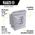 Cases and Bags | Klein Tools 5416L Bull-Pin and Bolt Bags, 3 Compartments, 10 in X 5 in, Leather image number 1
