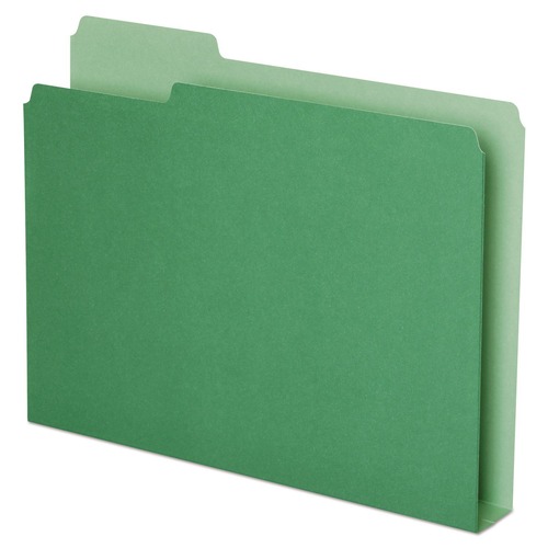 Office Jansan | Pendaflex 54457 1.5 in. Expansion 1/3-Cut Assorted Tabs Double Stuff Letter File Folders - Green (50/Pack) image number 0