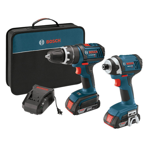 Combo Kits | Factory Reconditioned Bosch CLPK244-181-RT 18V Cordless Lithium-Ion 1/2 in. Hammer Drill and Impact Driver Combo Kit image number 0