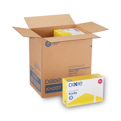 Just Launched | Dixie KH207 Plastic Cutlery, Heavyweight Knives - White (1000/Carton) image number 0