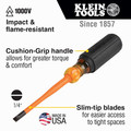 Klein Tools 6926INS 1/4 in. Cabinet Tip 6 in. Round Shank Insulated Screwdriver image number 5