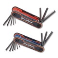 Office Jansan | Great Neck 74205 2-Piece Metric/SAE Hex Key Fold-Up Tool Set - SAE Black-Oxide/Blue, Metric Black-Oxide/Red image number 0