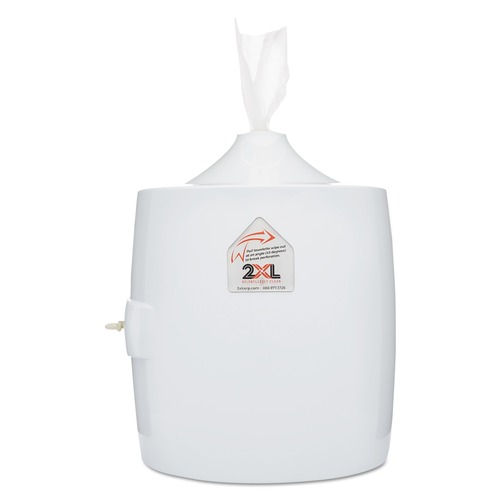 Cleaning & Janitorial Supplies | 2XL TXL L82 11 x 11 x 13 Contemporary Wall Mount Wipe Dispenser - White image number 0