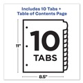Office Jansan | Avery 11134 Ready Index 11 in. x 8.5 in. 10-Tab Customizable TOC 1 to 10 Tab Dividers - Black/White (1-Set) image number 3