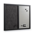 Office Jansan | MasterVision MX04433168 24 in. x 18 in. Designer Combo MDF Wood Frame Fabric Bulletin/Dry Erase Board - Charcoal/Gray/Black image number 1