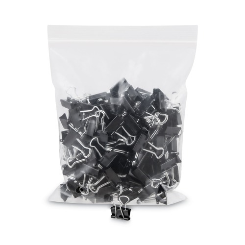 Mothers Day Sale! Save an Extra 10% off your order | Universal UNV10199VP Binder Clips in Zip-Seal Bag - Mini, Black/Silver (144/Pack) image number 0