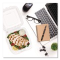 Food Trays, Containers, and Lids | Dart 90PPHT1 9 in. x 8.75 in. x 3 in. ProPlanet Microwaveable Plastic Hinged Containers - Clear (150/Carton) image number 5