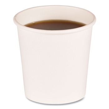 CUPS AND LIDS | Boardwalk BWKWHT4HCUP 4 oz. Paper Hot Cups - White (20 Cups/Sleeve, 50 Sleeves/Carton)