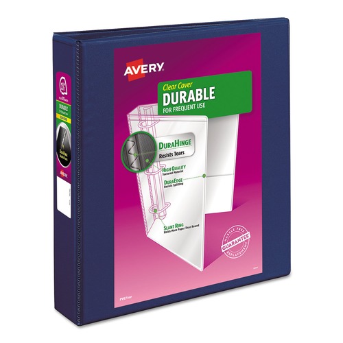 | Avery 17024 1.5 in. Capacity 11 in. x 8.5 in. 3 Ring Durable View Binder with DuraHinge and Slant Rings - Blue image number 0