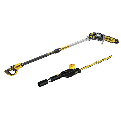 Dewalt 20V MAX XR Brushless Lithium Ion Cordless Pole Saw and Pole Hedge Trimmer Head with 20V MAX Compatibility Bundle Tool Only