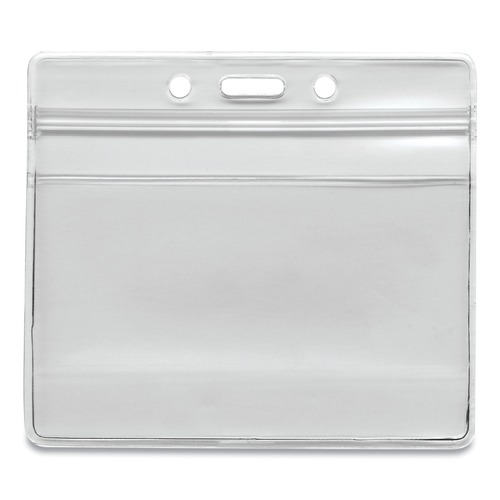 Office Jansan | Advantus 75523 4.13 in. x 3.75 in. Holder 3.75 in. x 2.62 in. Insert Horizontal Resealable ID Badge Holders - Frosted (50/Pack) image number 0