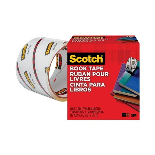 Office Jansan | Scotch 845-300 3 in. Core 3 in. x 15 yds. Book Tape - Clear (1-Roll) image number 0