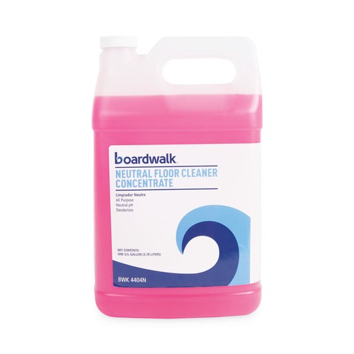 Floor Cleaners | Boardwalk BWK4404NEA 1 Gallon Bottle Lemon Scent Neutral Floor Cleaner Concentrate image number 0