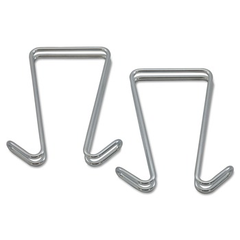 HOOK AND LOOP FASTENERS | Alera ALECH2SR 2/PK Steel Double Sided Partition Garment Hook - Silver