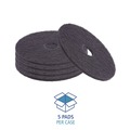 Cleaning & Janitorial Accessories | Boardwalk BWK4014BLA 14 in. Stripping Floor Pads - Black (5/Carton) image number 4