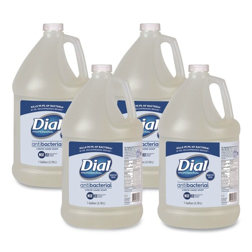 Cleaning & Janitorial Supplies | Dial Professional 23400 82838 1 Gallon Antibacterial Liquid Hand Soap for Sensitive Skin Refill - Light Floral Scent (4/Carton) image number 0