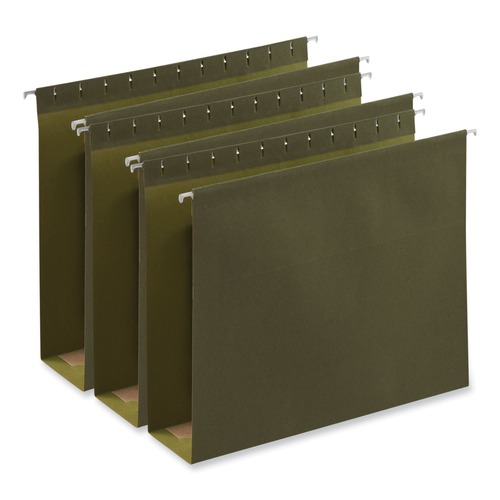 File Folders | Universal UNV14143 25-Piece Box Bottom Letter Size 1/5-Cut Tab Hanging File Folders - Standard Green image number 0