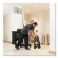 Office Jansan | Rubbermaid Commercial 1867505 Executive 2-Sided 10-9/10 in. x 26-1/10 in. Multi-Lingual Caution Sign - Black/White image number 3