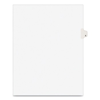 Avery 11 x 8.5 Avery Style Preprinted Legal Exhibit Side 10-Tab Index Dividers - White (25/Pack)