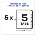 Office Jansan | Avery 12452 11 x 8.5 Print and Apply Index Maker Clear Label 5-Tab Dividers with Printable Label Strip - Assorted Tabs (5/Pack) image number 6