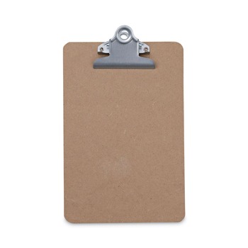 Universal 0.75 in. Clip Capacity Hardboard Clipboard, Holds 5 x 8 Sheets - Brown