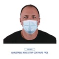 Masks | Boardwalk MS2000BX 3-Ply General Use Face Mask - Blue (50/Box) image number 3