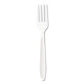 Food Service | SOLO HSWF-0007 Impress Heavyweight Full-Length Polystyrene Plastic Cutlery Fork - White (1000/Carton) image number 1
