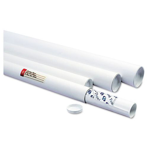  | Quality Park QUA46008 24 in. Long, 2 in. dia. Mailing Tubes - White (25/Carton) image number 0