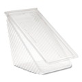 Office Jansan | Pactiv Corp. Y11334 3.25 in. x 6.5 in. x 3 in. Plastic Hinged Lid Sandwich Container - Clear (85/Pack, 3 Packs/Carton) image number 1
